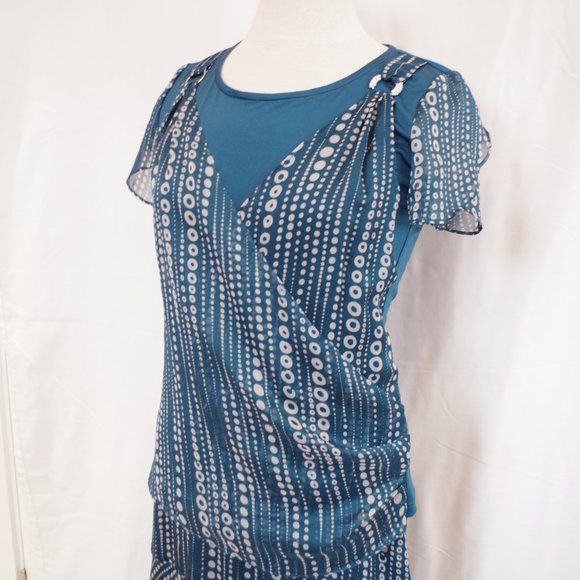 UEL 2 Piece Chiffon/Stretch Knit Top/Skirt Set NEW- Sz. 8 - Picture 3 of 9